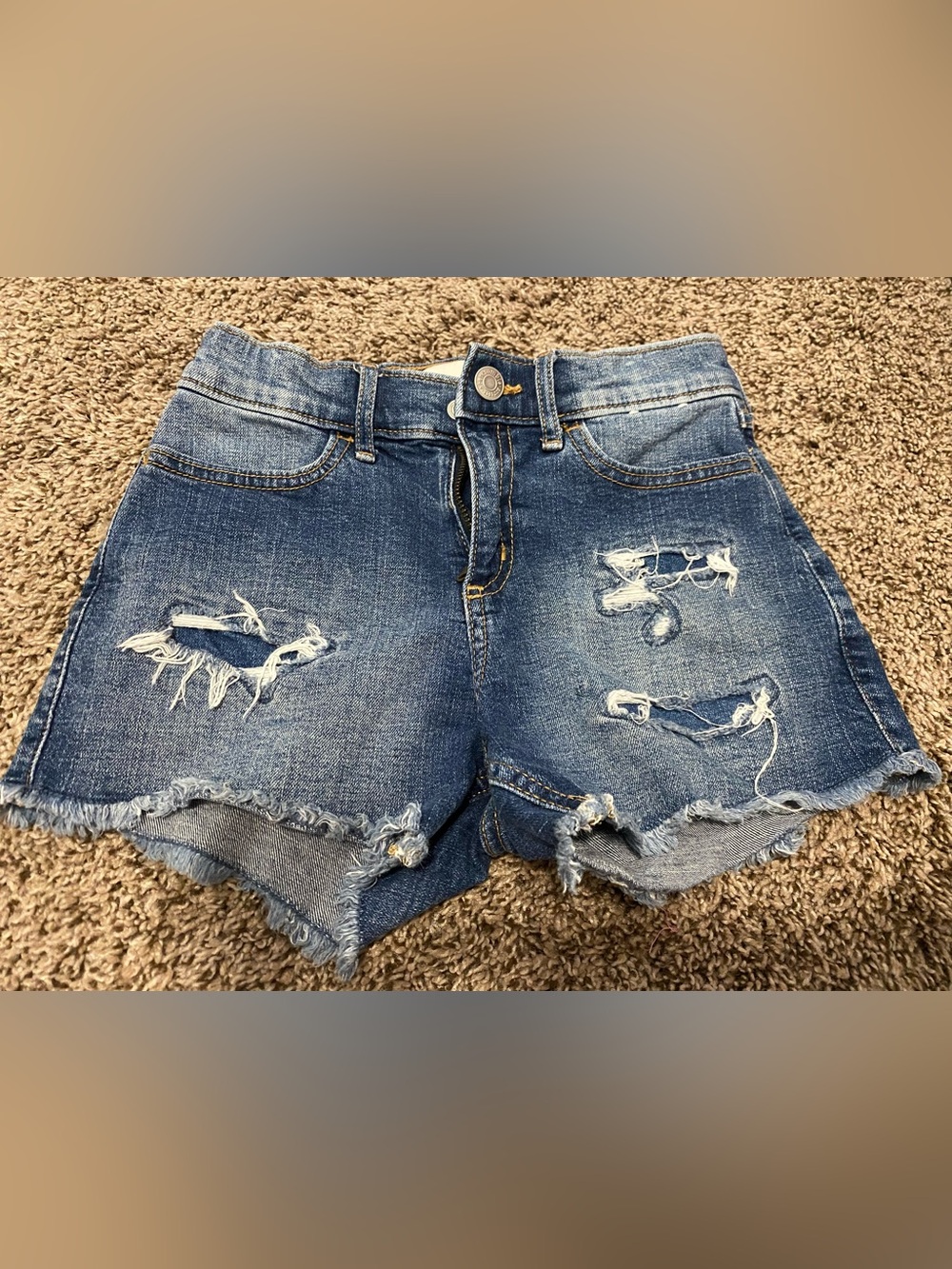 abercrombie kids high rise mini mom denim shorts